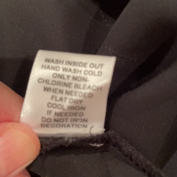 Elle top, black polyester, sheer dotted Swiss, M - Picture 7 of 8